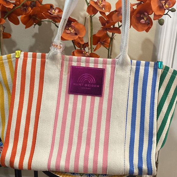 Kurt Geiger London Southbank Large Shopper Stripe Tote bag - Picture 5 of 9